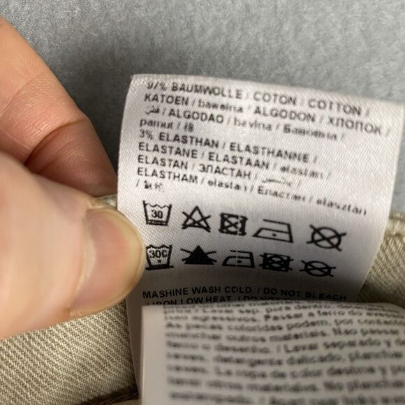 Luisa Cerano Cream Tan Denim Drop Hem Frayed Ankle Jeans Women‎ Size 6 German - Picture 8 of 8